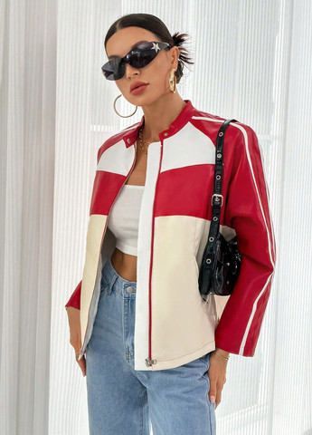 Комбінована демісезонна куртка байкерська SHEIN