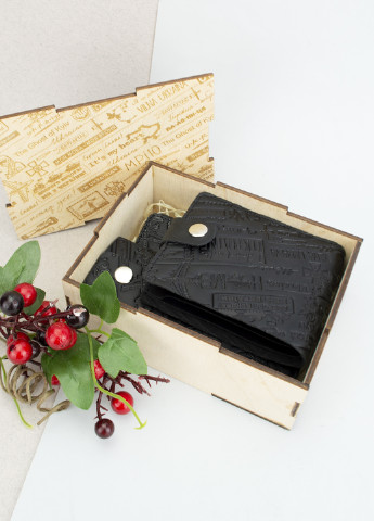Подарочный мужской набор №62 "Ukraine" (черный) в коробке: портмоне + обложка на паспорт + ключниця HandyCover (253516313)