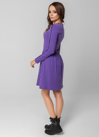 Фиолетовое кэжуал платье с длинным рукавом Azuri однотонное