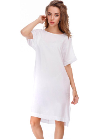 Белое домашнее платье платье-футболка Silence однотонное
