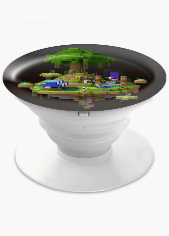 Попсокет (Popsockets) тримач для смартфону Майнкрафт (Minecraft) (8754-1177) Чорний MobiPrint (216748531)