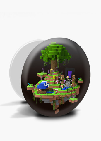 Попсокет (Popsockets) тримач для смартфону Майнкрафт (Minecraft) (8754-1177) Чорний MobiPrint (216748531)