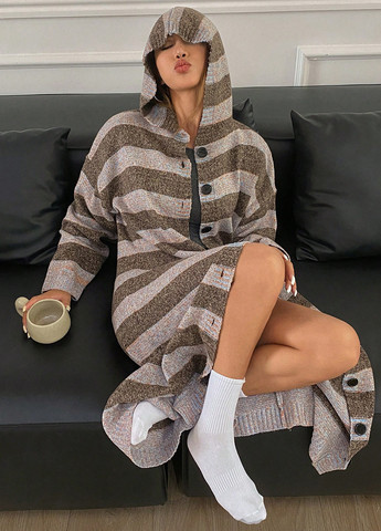 Серо-бежевый демисезонный кардиган SHEIN