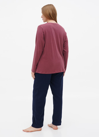 Світло-бордова всесезон жіноча піжама лонгслив + брюки Esmara