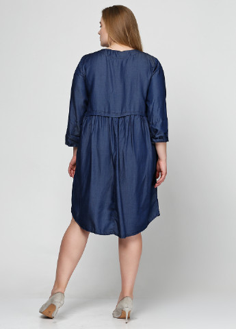 Темно-синее кэжуал платье New Collection однотонное