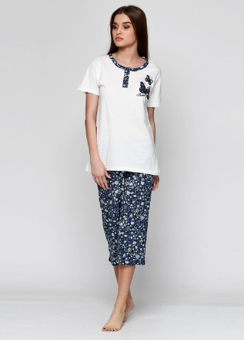 Молочний демісезонний комплект (футболка, капри) SNC Pijama
