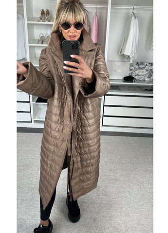 Темно-бежева демісезонна куртка No Brand