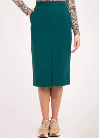 Зеленая кэжуал однотонная юбка Bessa миди