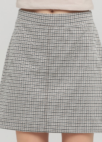 Светло-бежевая кэжуал с узором гусиная лапка юбка Next а-силуэта (трапеция)