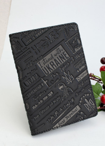 Подарочный мужской набор №63 "Ukraine" (черный) в коробке: обложка на паспорт + обложка на права + ключниця HandyCover (253516314)