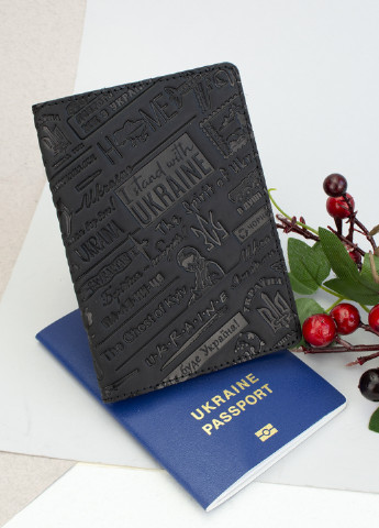 Подарунковий чоловічий набір №63 "Ukraine" (чорний) у коробці: обкладинка на права + обкладинка на паспорт + ключниця HandyCover (253516314)