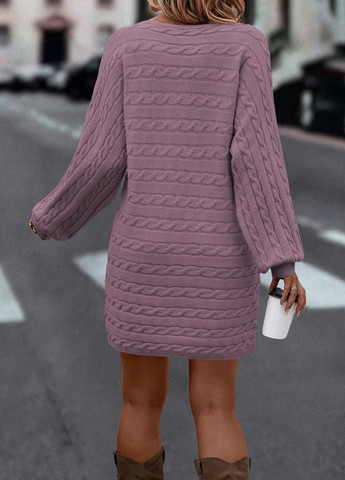 Рожево-лілова кежуал сукня сукня светр SHEIN однотонна