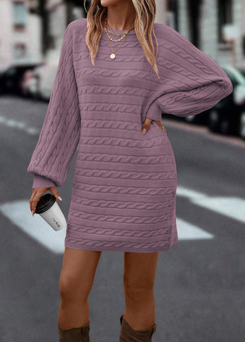 Рожево-лілова кежуал сукня сукня светр SHEIN однотонна