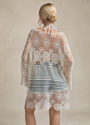 Молочна пляжна сукня а-силует SHEIN однотонна