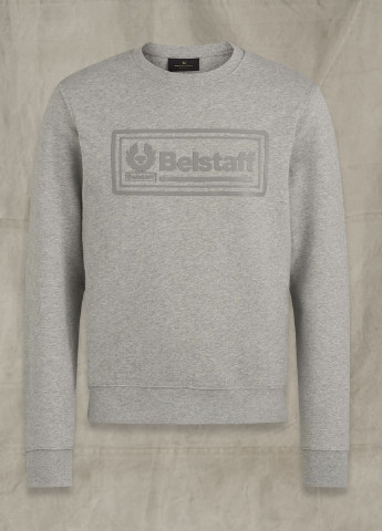 Свитшот Belstaff - Прямой крой меланж серый кэжуал трикотаж, хлопок - (206868188)