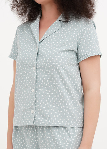 Мятная всесезон пижама (рубашка, шорты) рубашка + шорты Silence