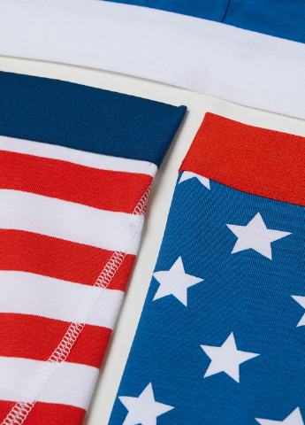 Трусы (3 шт.) H&M боксеры американский флаги комбинированные повседневные хлопок, трикотаж