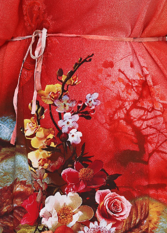 Коралова кежуал сукня Saimeiqi з квітковим принтом