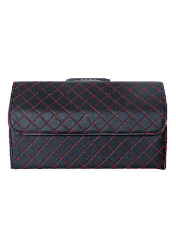 Органайзер складний сумка у багажник в автомобіль для продуктів з кришкою 66х32х30 см (473328-Prob) Чорний у червоний квадрат Unbranded (254402614)