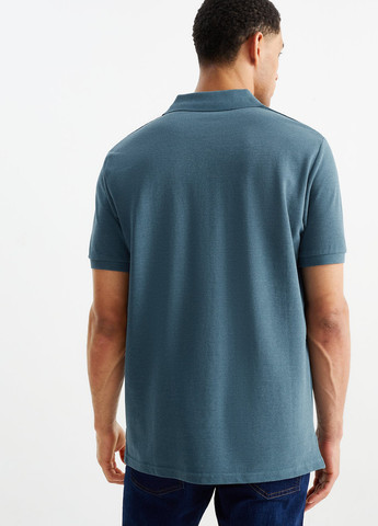 Бирюзовая футболка-поло для мужчин C&A меланжевая