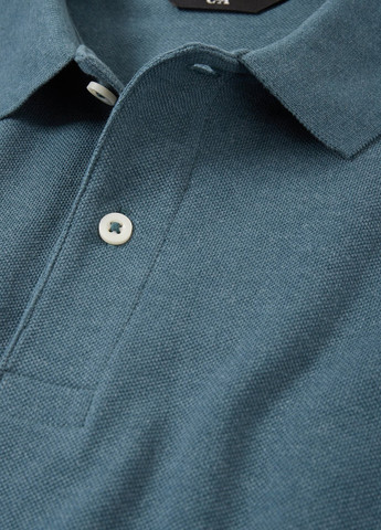 Бирюзовая футболка-поло для мужчин C&A меланжевая