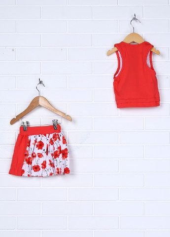 Красный летний комплект (майка, юбка) Клим