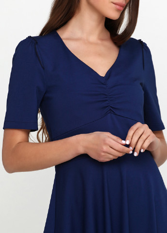Синее кэжуал платье а-силуэт Rinascimento однотонное