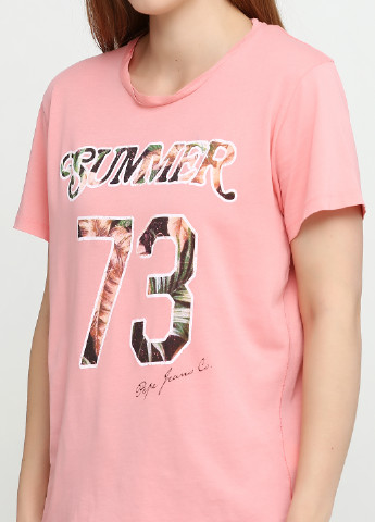Светло-розовая летняя футболка Pepe Jeans