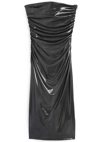 Темно-сіра вечірня сукня з відкритими плечима, з відкритою спиною, футляр C&A однотонна