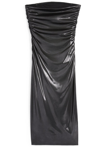 Темно-сіра вечірня сукня з відкритими плечима, з відкритою спиною, футляр C&A однотонна