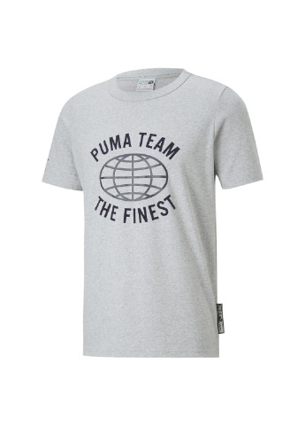 Серая футболка team men's graphic tee ii Puma