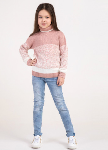 Рожевий зимовий свитер джемпер Лютик