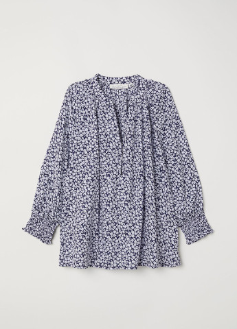 Синяя блуза демісезон,синій в білі візерунки, H&M