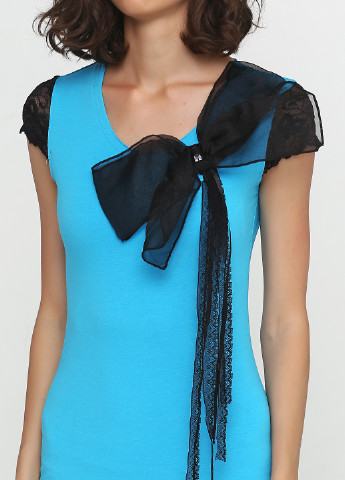 Синее коктейльное платье Zean однотонное