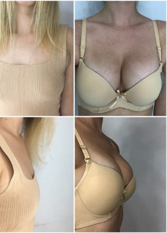 Бежевий бюстгальтер бежевий зефір гладкий 3d тройной пуш ап супер 75bc 80bc 85bc гладкий ліфчик з дуже великим пушап No Brand