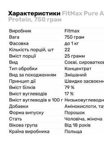 Протеин Pure American ( 70% protein) 750g (Strawberry) FitMax (256502376)
