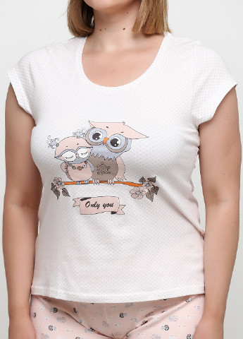 Бежева всесезон піжама (футболка, шорти) футболка + шорти Elitol