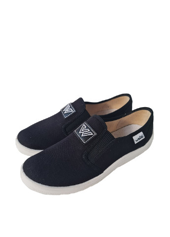Темно-синие слипоны Waldi с вышивкой, с белой подошвой