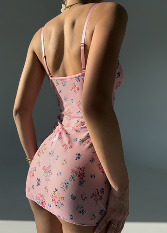 Рожевий демісезонний комплект (пеньюар, трусики) NOVA VEGA