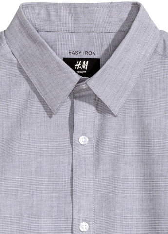 Сорочка H&M однотонна сіра ділова поліестер