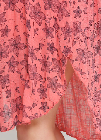 Коралловое кэжуал платье оверсайз New Collection с цветочным принтом