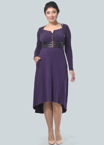 Фиолетовое кэжуал платье в стиле ампир Alika Kruss меланжевое