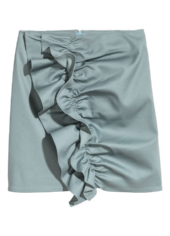 Оливковая кэжуал юбка H&M мини