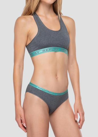 Сіро-зелений топ бюстгальтер Replay без кісточок віскоза