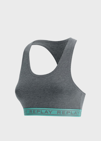 Сіро-зелений топ бюстгальтер Replay без кісточок віскоза