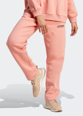 Персиковые кэжуал, спортивные зимние прямые брюки adidas