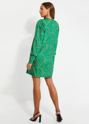Зеленое кэжуал платье Boohoo с рисунком