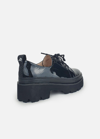 Туфлі жіночі на тракторній підошві чорні лакові Brocoli дерби (252654879)