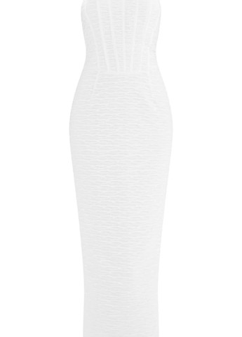 Белое вечернее платье силуэтная PrettyLittleThing однотонное