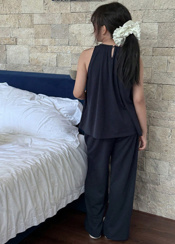 Темно-синя всесезон піжама (майка, штани) майка + штани SHEIN